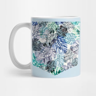 pocket- watercolor tropical monstera leaves Mug